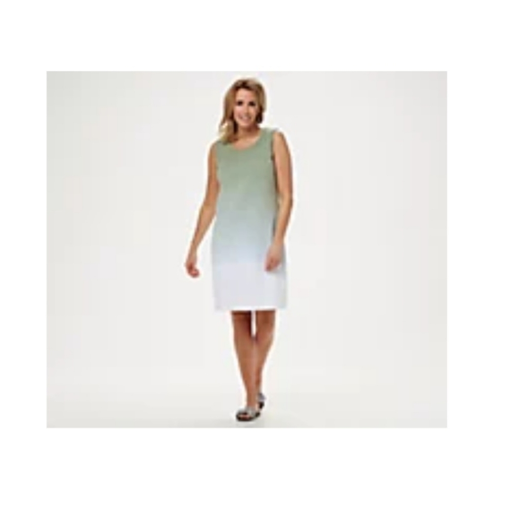 denim&Co French Terry NWOT Dip-Dye Scoop Dress NWOT